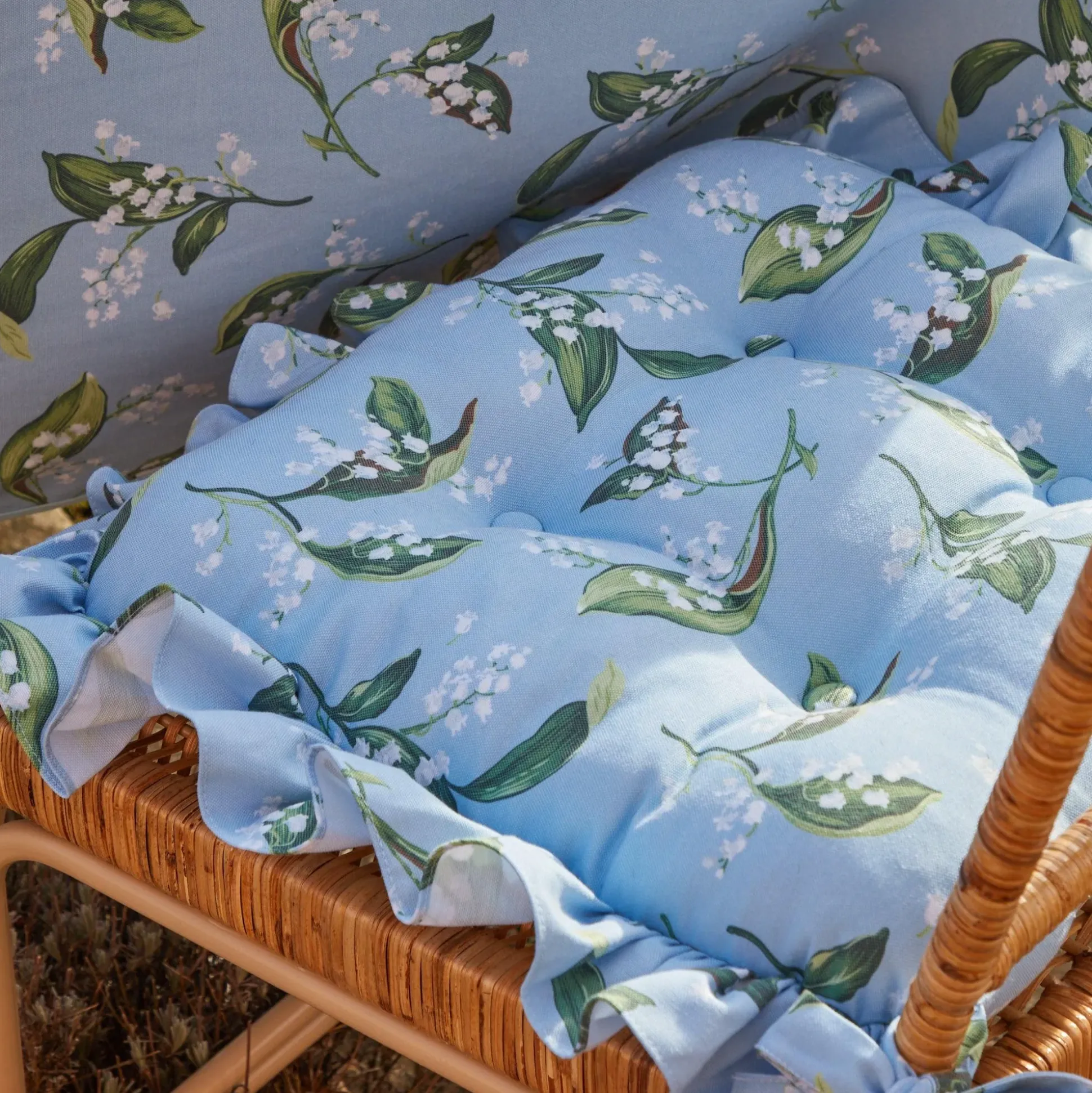 Frilled Lily Of The Valley Seat Pad Cushion