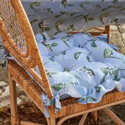 Frilled Lily Of The Valley Seat Pad Cushion (Set Of 4)