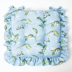 Frilled Lily Of The Valley Seat Pad Cushion (Set Of 4)