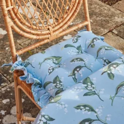 Frilled Lily Of The Valley Seat Pad Cushion (Set Of 4)