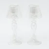Glass Lantern Tea Light Holder (Pair) - 24Cm
