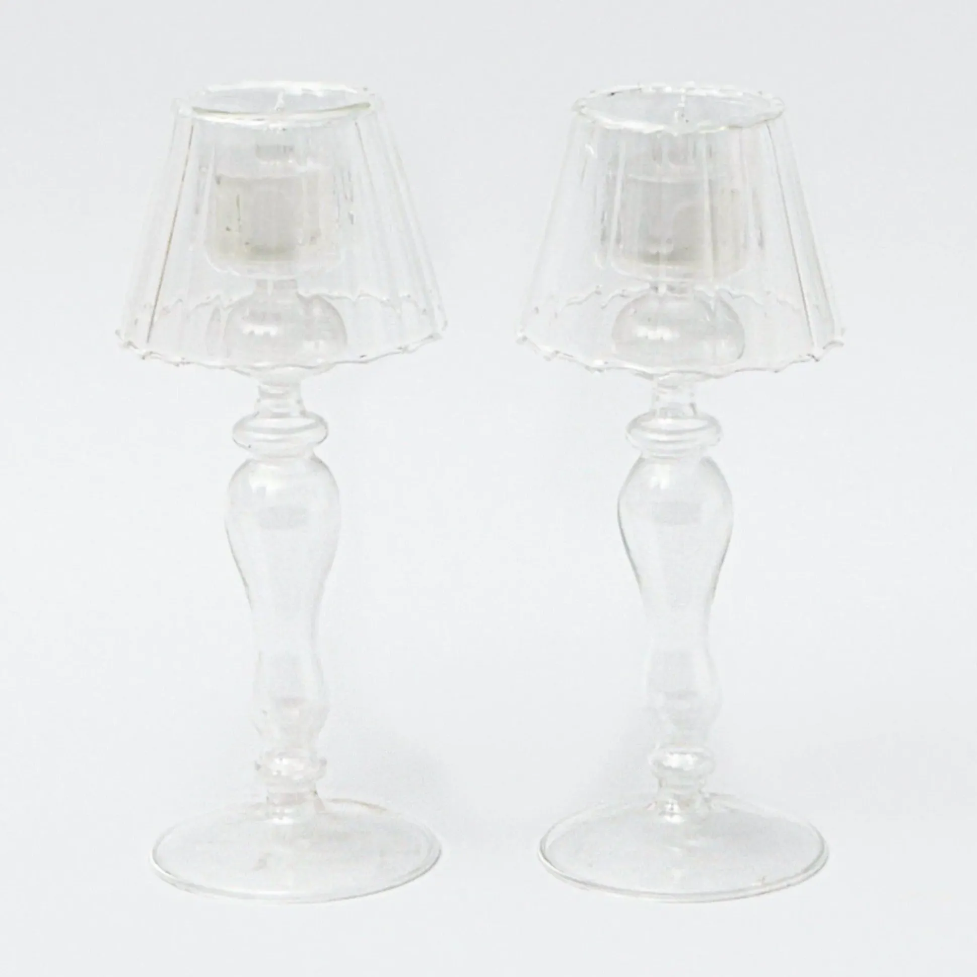 Glass Lantern Tea Light Holder (Pair) - 24Cm