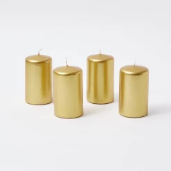 Gold Pillar Candles (Set Of 4)