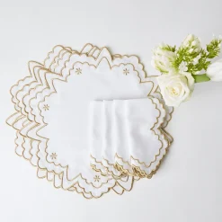 Gold Snowflake Napkins (Set Of 4)