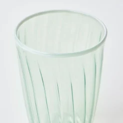 Green & White Rim Water Glasses (Set Of 4)