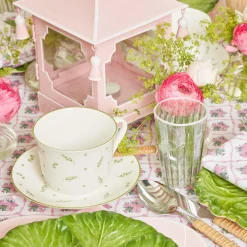 Green & White Rim Water Glasses (Set Of 4)