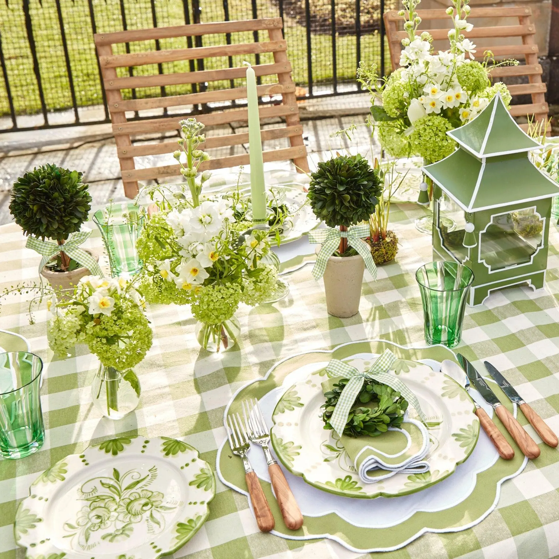 Green Applique Napkins (Set Of 4)