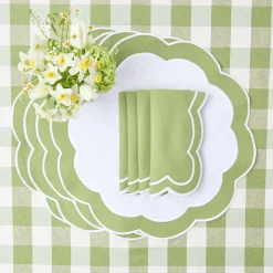 Green Applique Napkins (Set Of 4)