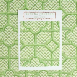Green Bamboo Trellis Fabric