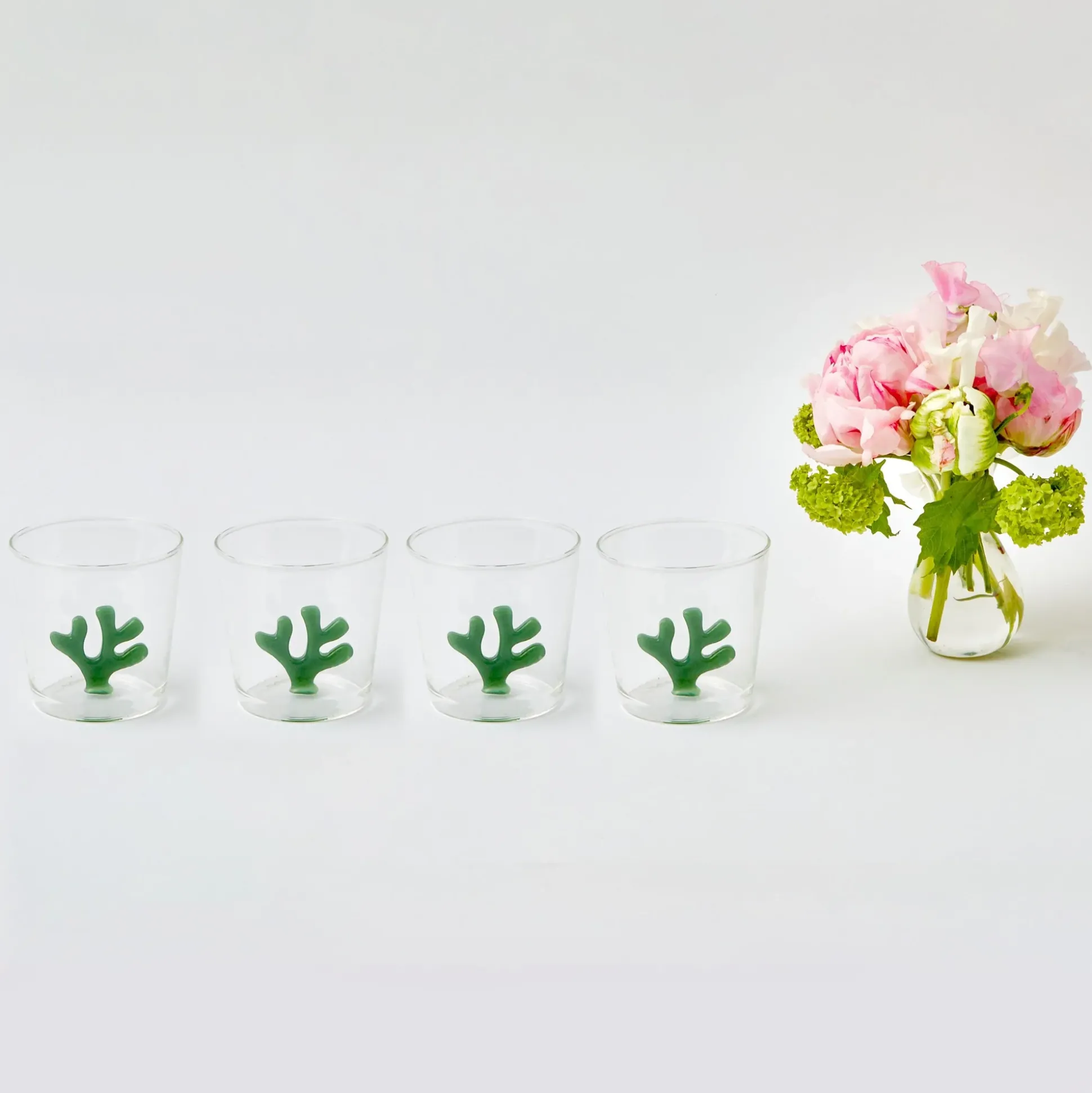 Green Coral Glasses (Set Of 4)
