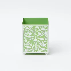 Green Floral Tole Tissue Box