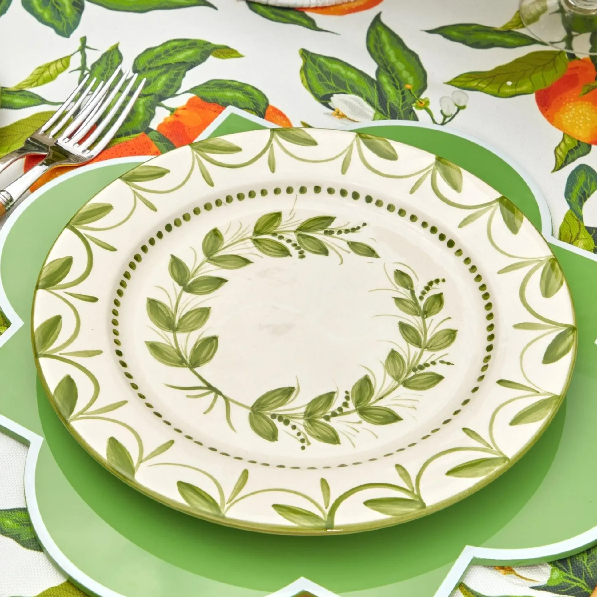 Green Garland Dinner Plates (Set Of 4)