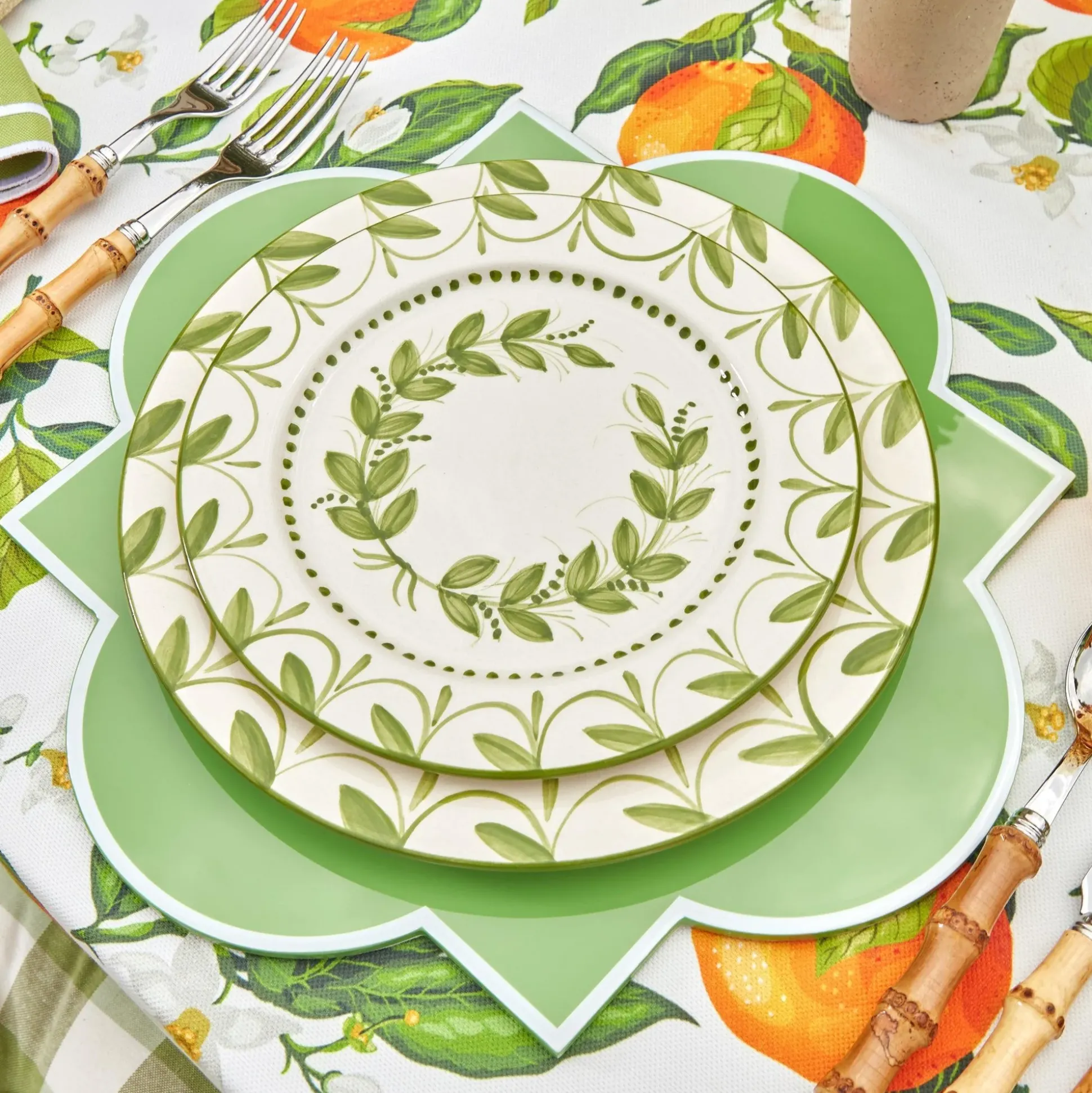 Green Garland Starter Plates (Set Of 4)