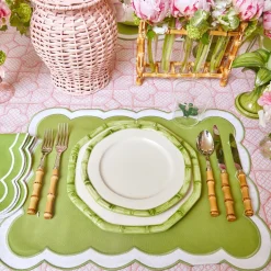 Green Geometric Bamboo Starter Plate (Set Of 4)