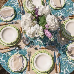 Green Geometric Bamboo Starter Plate