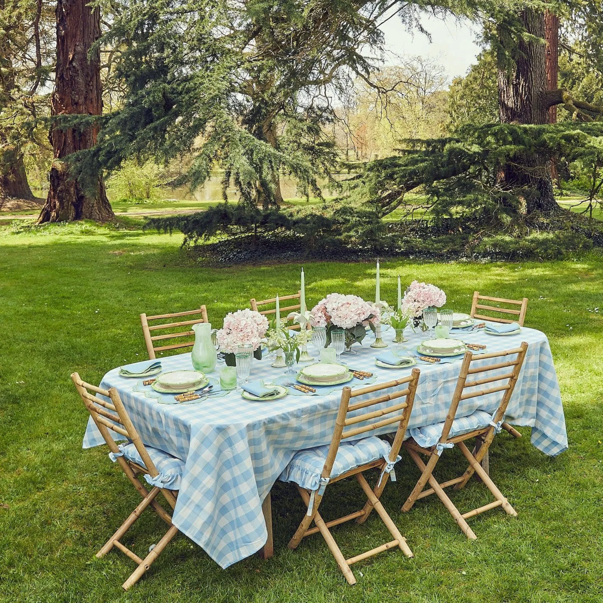 Green Geometric Bamboo Starter Plate (Set Of 4)