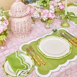 Green Geometric Bamboo Starter Plate (Set Of 4)