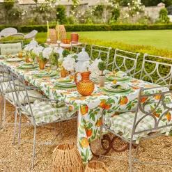 Green Gingham Ruffle Seat Pad Cushions (Set Of 4)