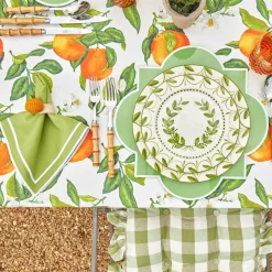 Green Gingham Ruffle Seat Pad Cushion