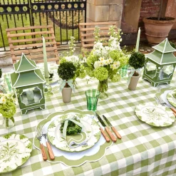 Green Gingham Tablecloth