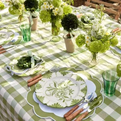 Green Gingham Tablecloth
