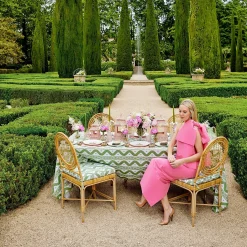 Green Ikat & Pink Fleur Linen Set