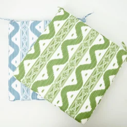 Green Ikat Seat Pad Cushion