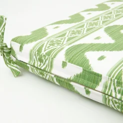 Green Ikat Seat Pad Cushion