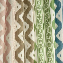 Green Ikat Stripe Fabric