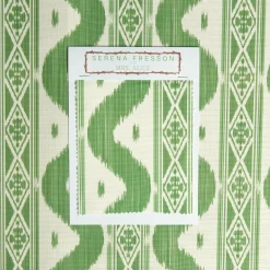 Green Ikat Stripe Fabric
