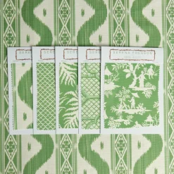 Green Ikat Stripe Fabric