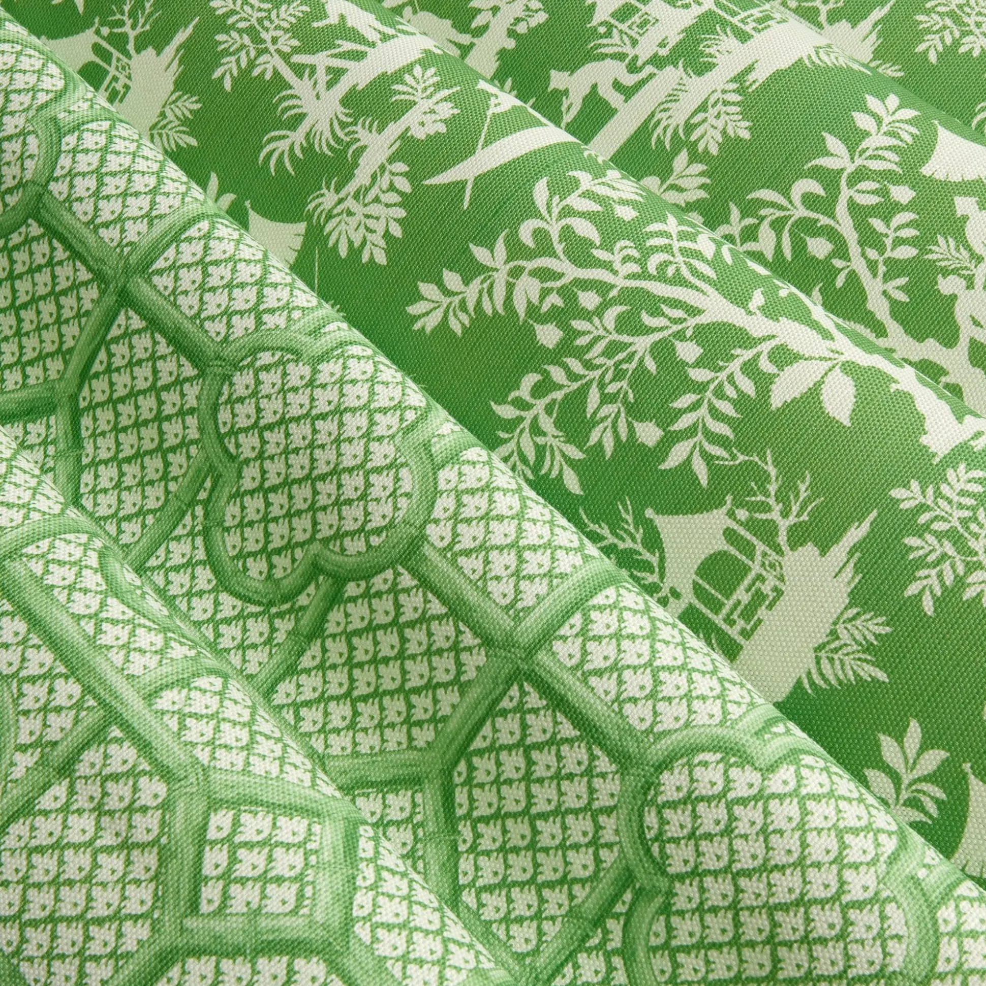 Green Pagoda Garden Fabric