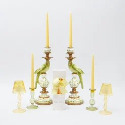 Green Parrot Candle Holder (Pair)