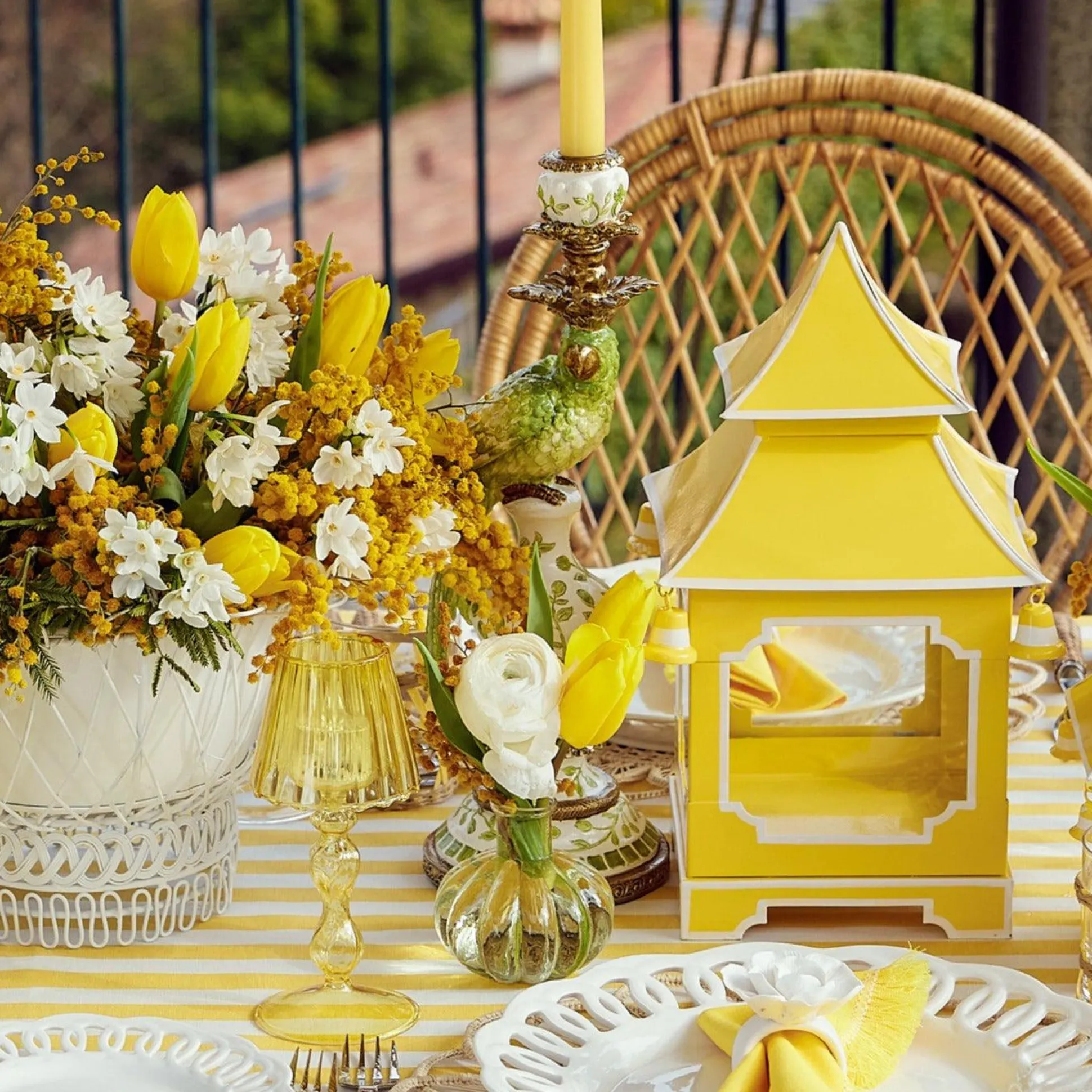 Green Parrot Candle Holder (Pair)