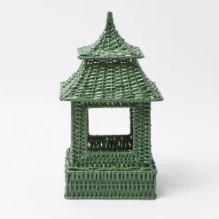 Green Rattan Pagoda Lantern
