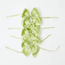 Green Saddle Stitch Napkin Bows (Set Of 4)