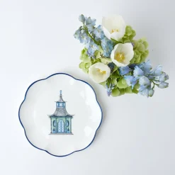 Green Scalloped Pagoda Starter Plate