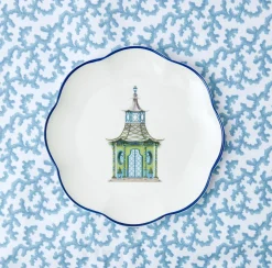 Green Scalloped Pagoda Starter Plate
