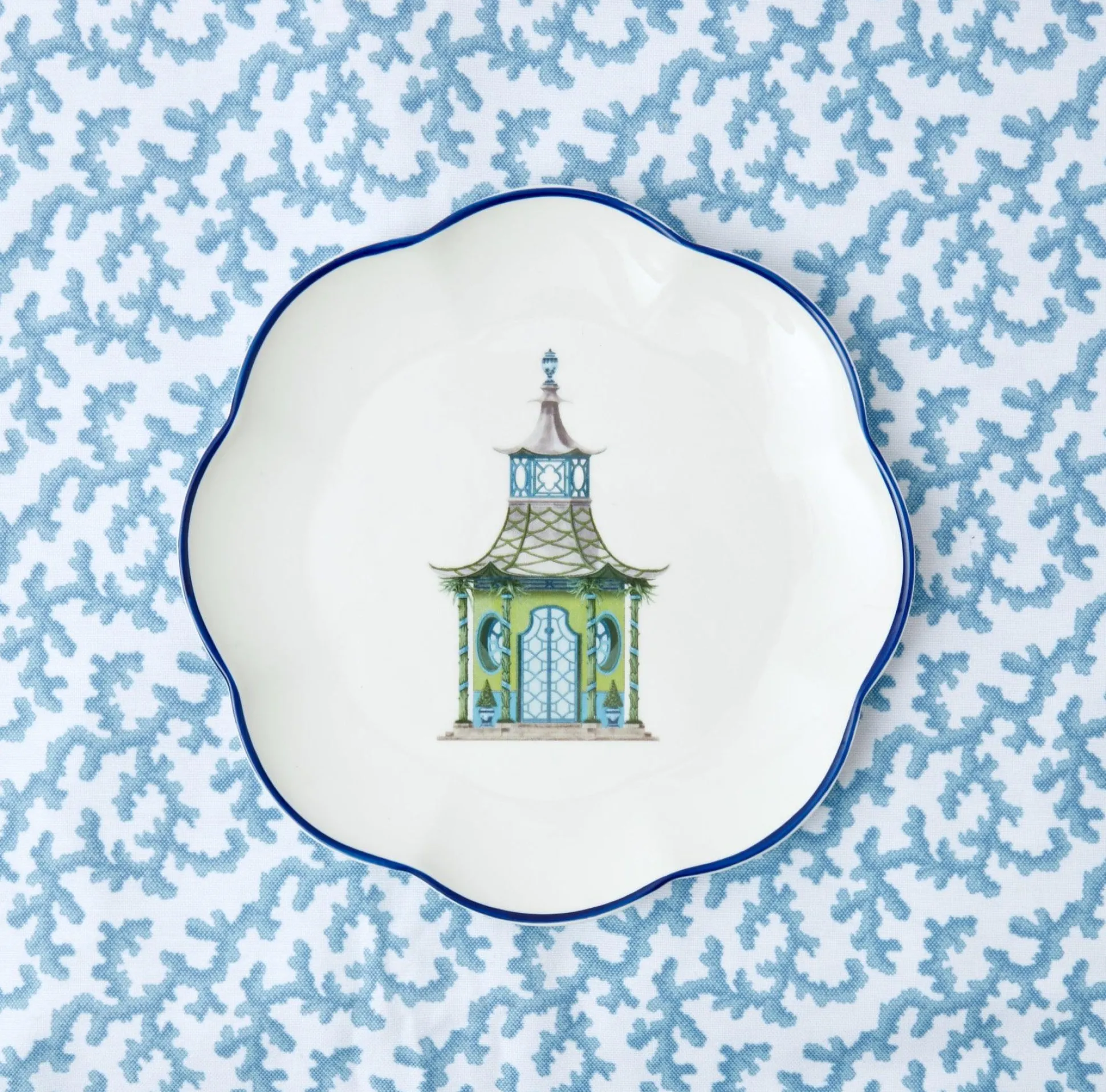 Green Scalloped Pagoda Starter Plate