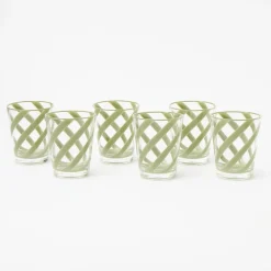 Green Swirl Outdoor Glasses (Set Of 6)