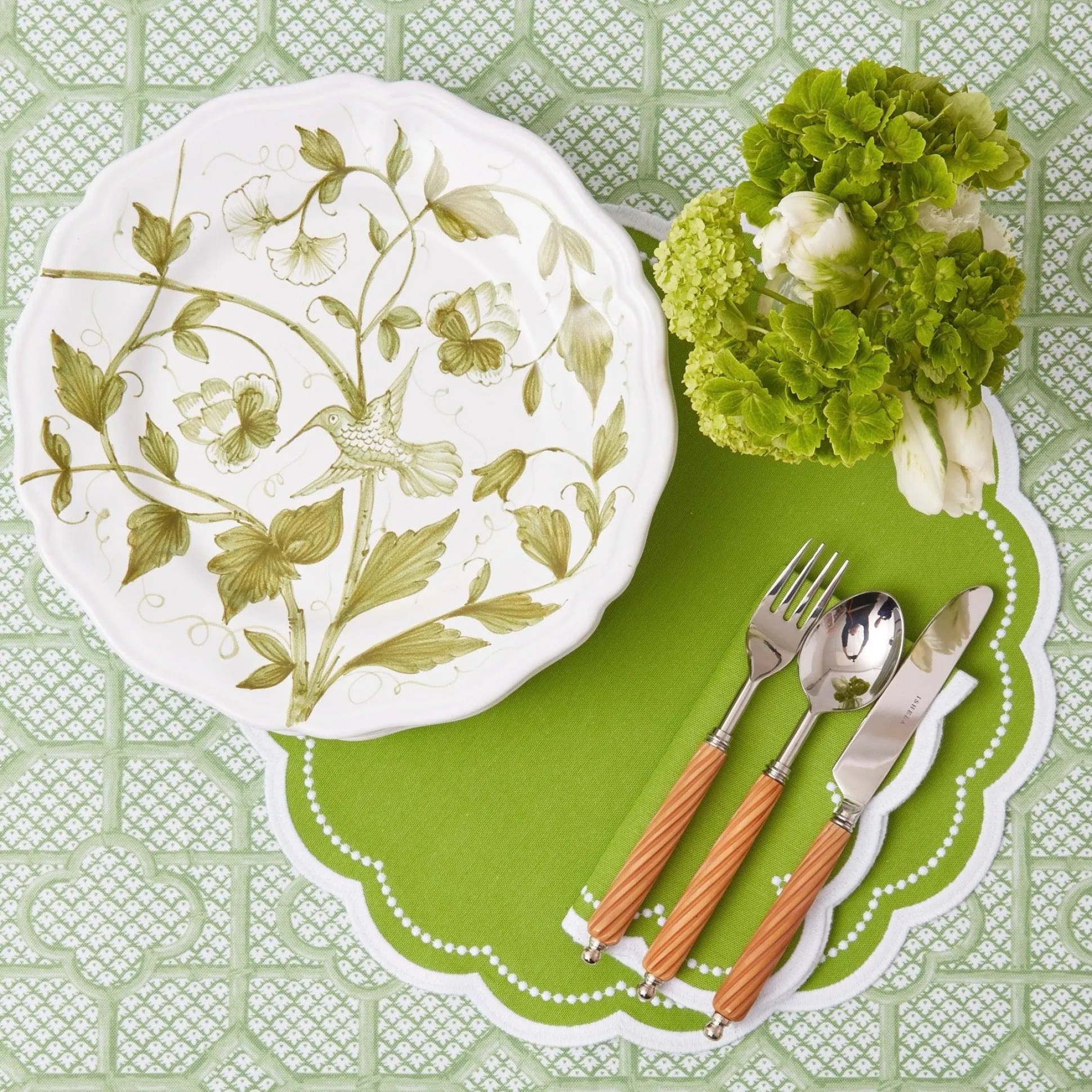 Hand Painted Hummingbird Dinner Plate