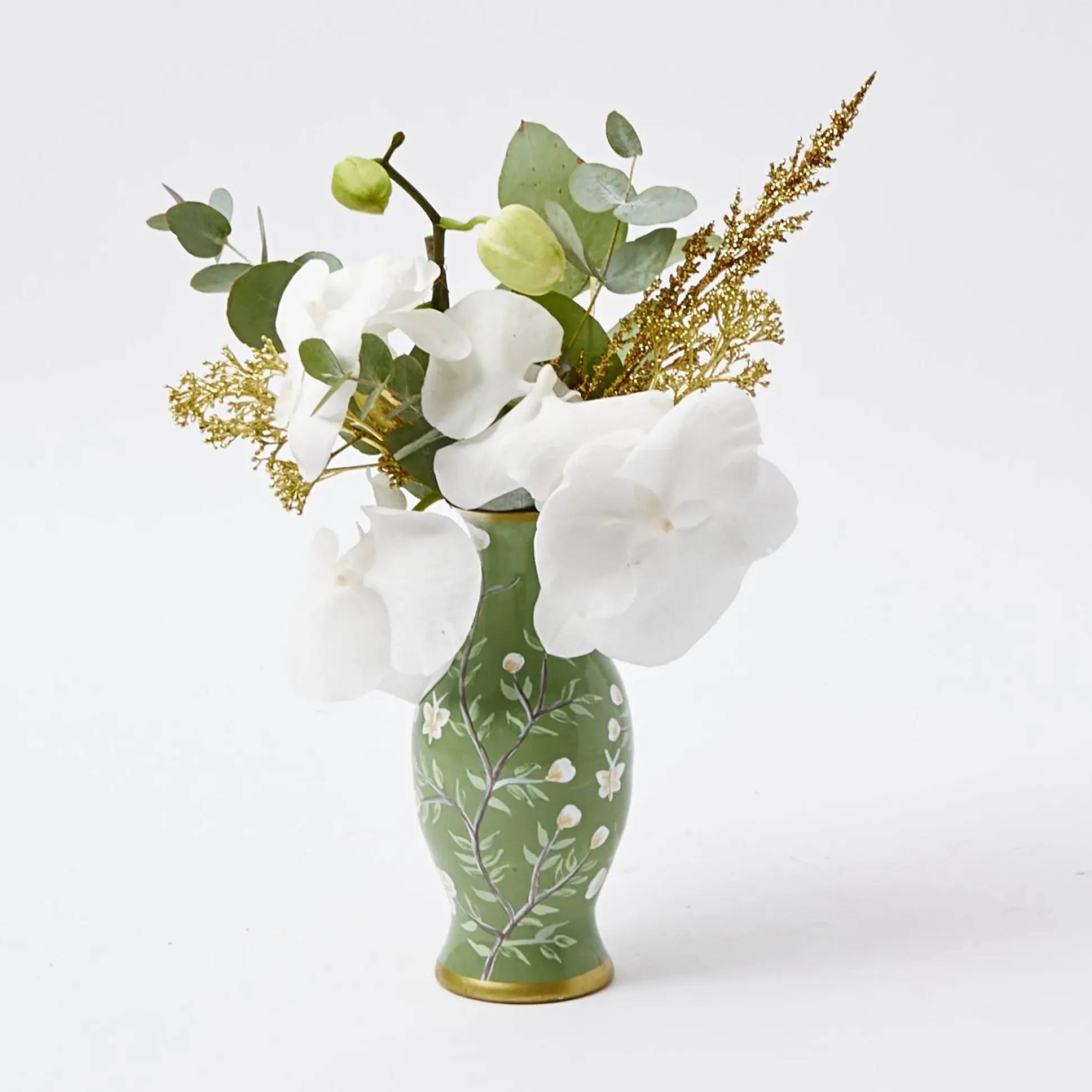 Hand Painted Tole Bud Vases (Set Of 3)