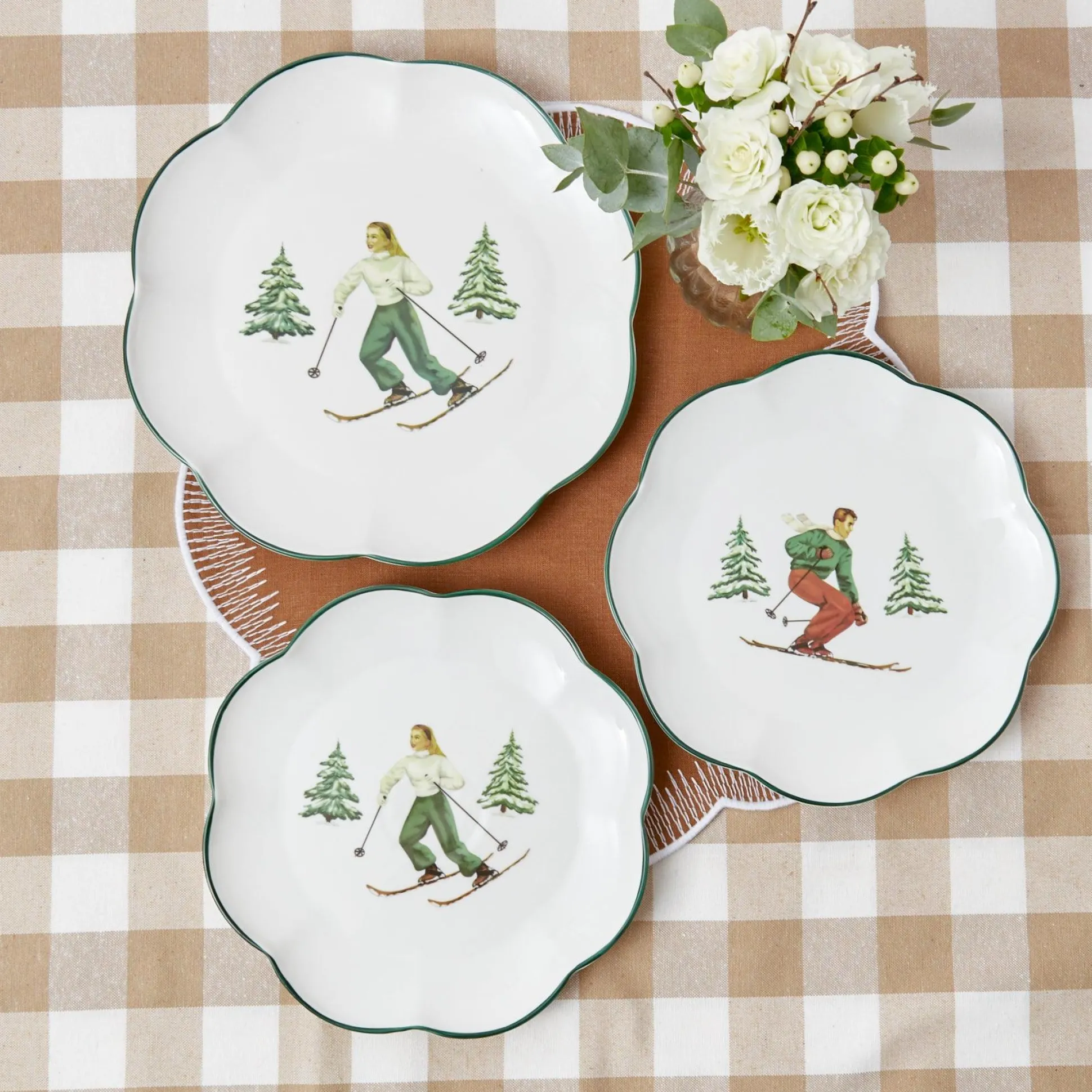 Heidi & Hans Skier Dinner Plate (Set Of 4)