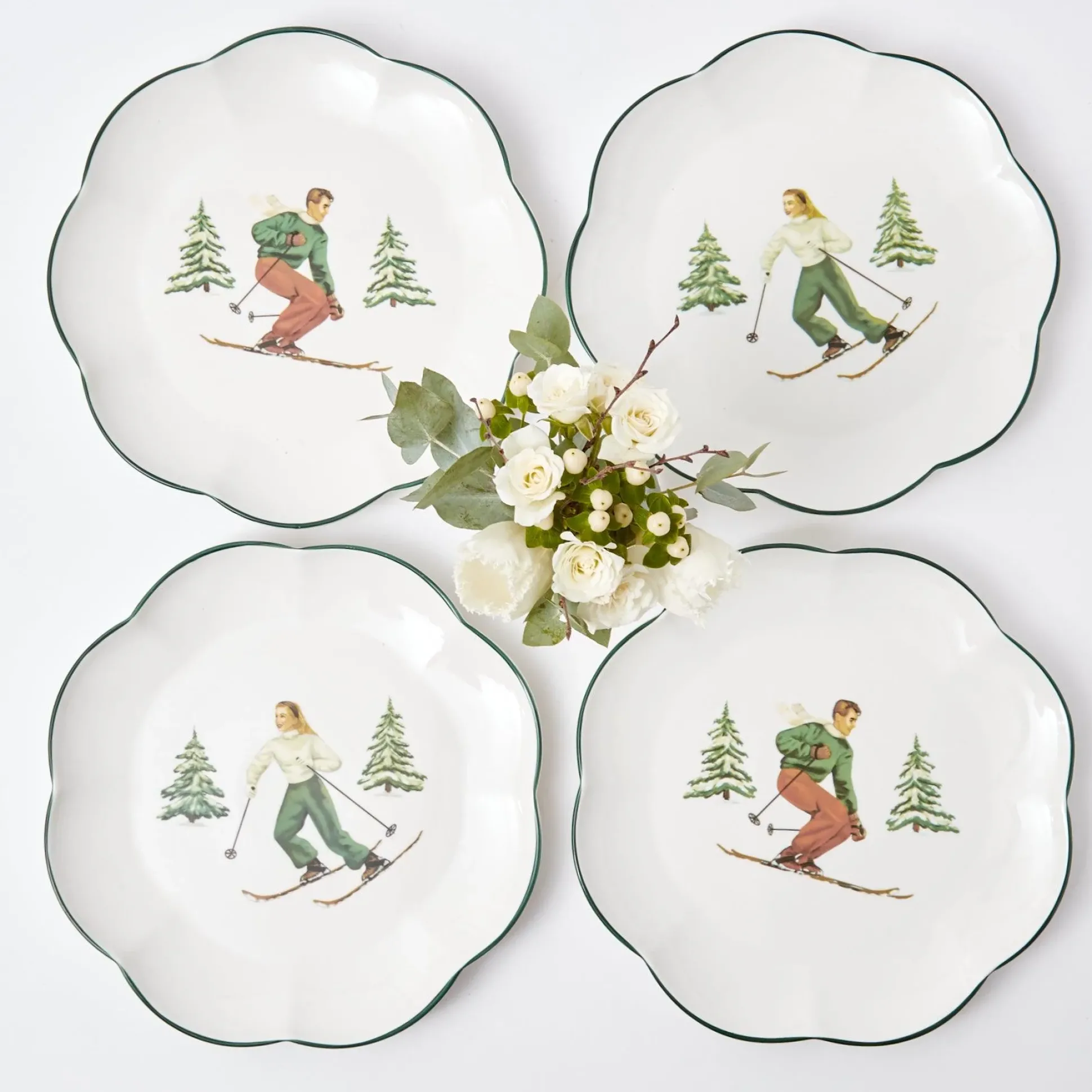 Heidi & Hans Skier Dinner Plate (Set Of 4)