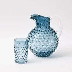 Hobnail Navy Glasses (Set Of 6)