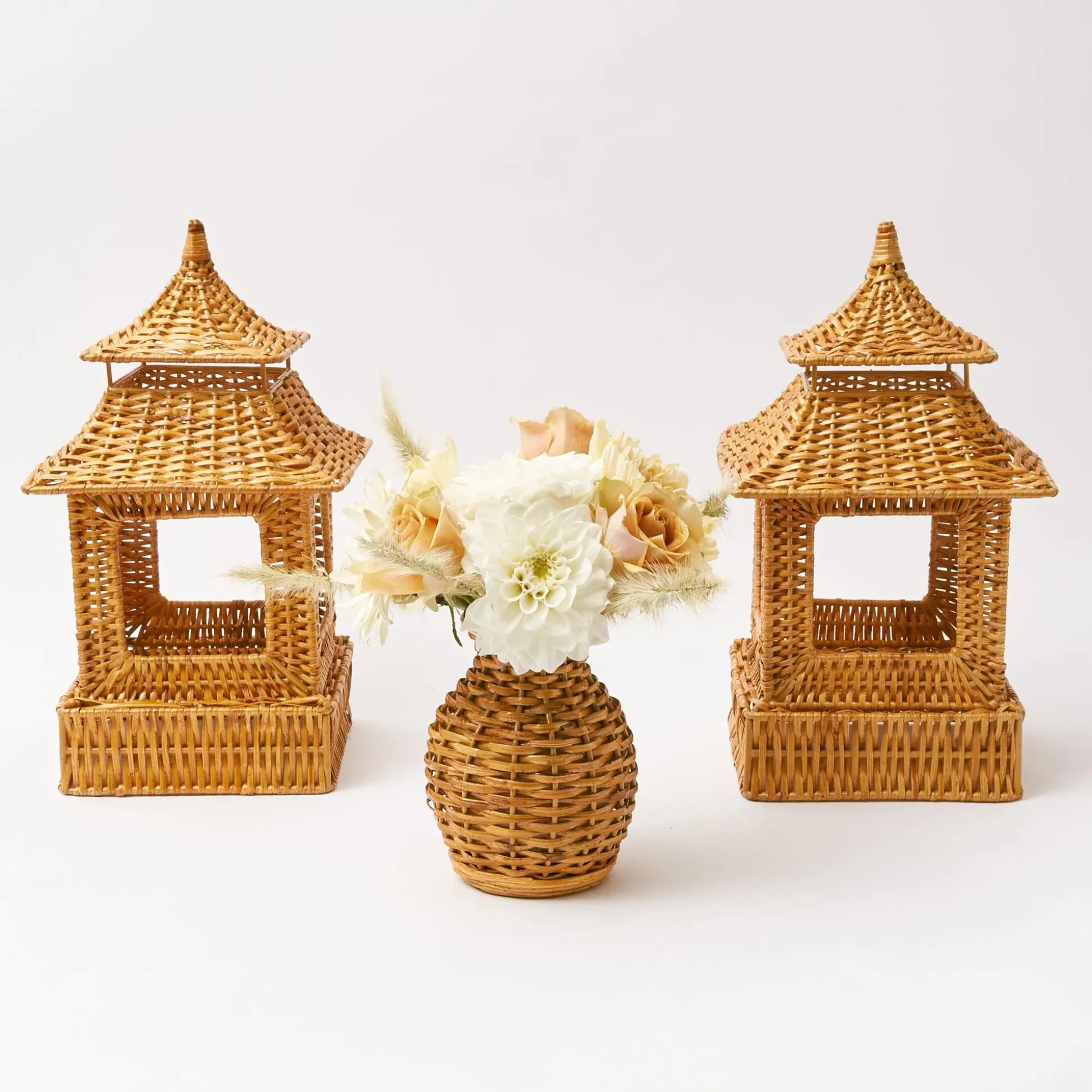 Honey Rattan Pagoda Lantern