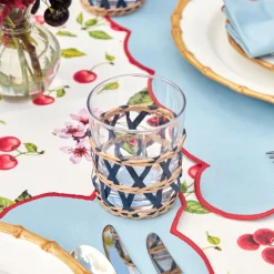 Ink Raffia Water Glasses (Set Of 4)