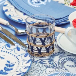 Ink Raffia Water Glasses (Set Of 4)