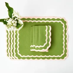 Isla Green & Pink Placemats & Napkins (Set Of 4)