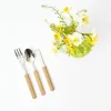Light Brown Rattan Effect Childrens Cutlery (3 Piece)